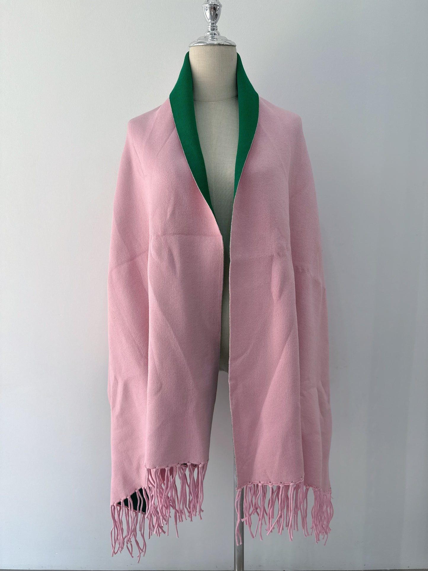 Shawl-Reversible Pink & Green