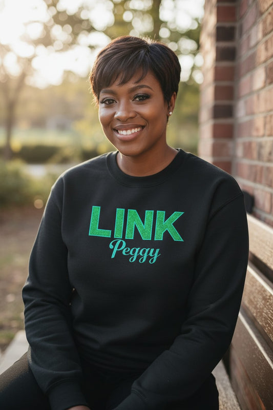 LINK Embroidered Glitter Sweatshirt