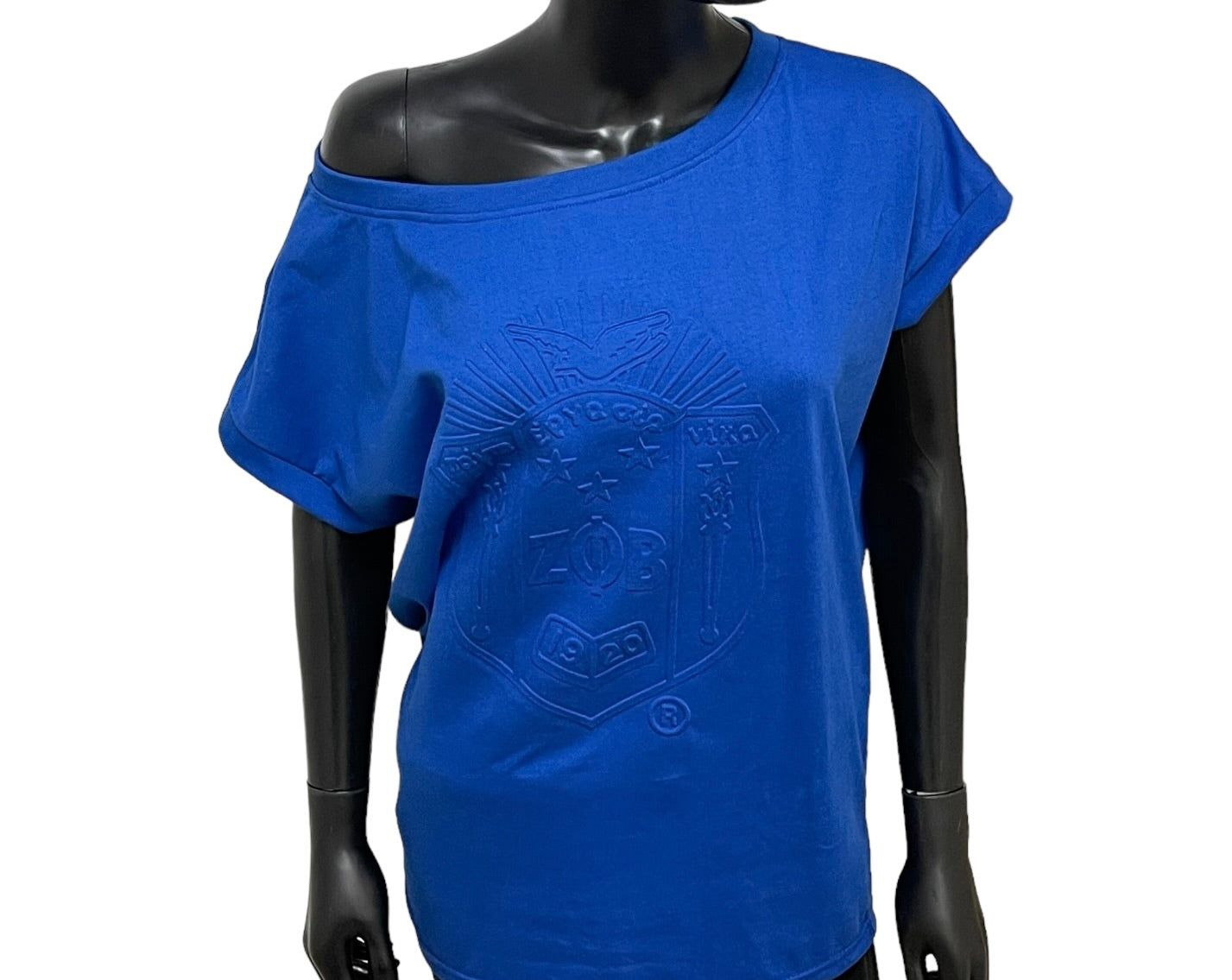Tshirt-ZPB Off Shoulder Embossed