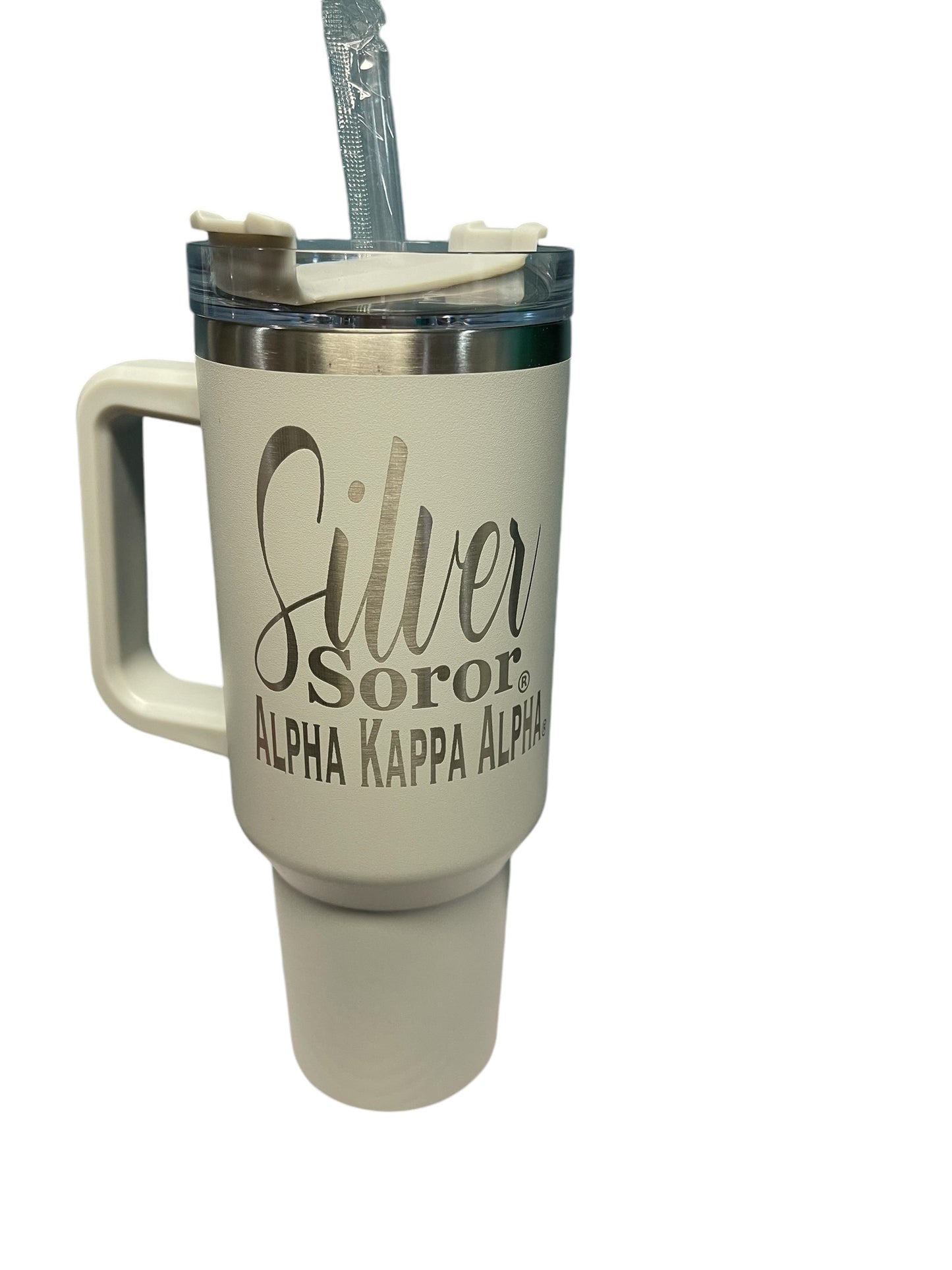 Tumbler-40oz Laser Engraved Silver Soror