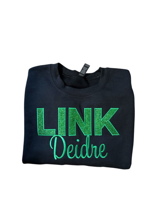 LINK Embroidered Glitter Sweatshirt