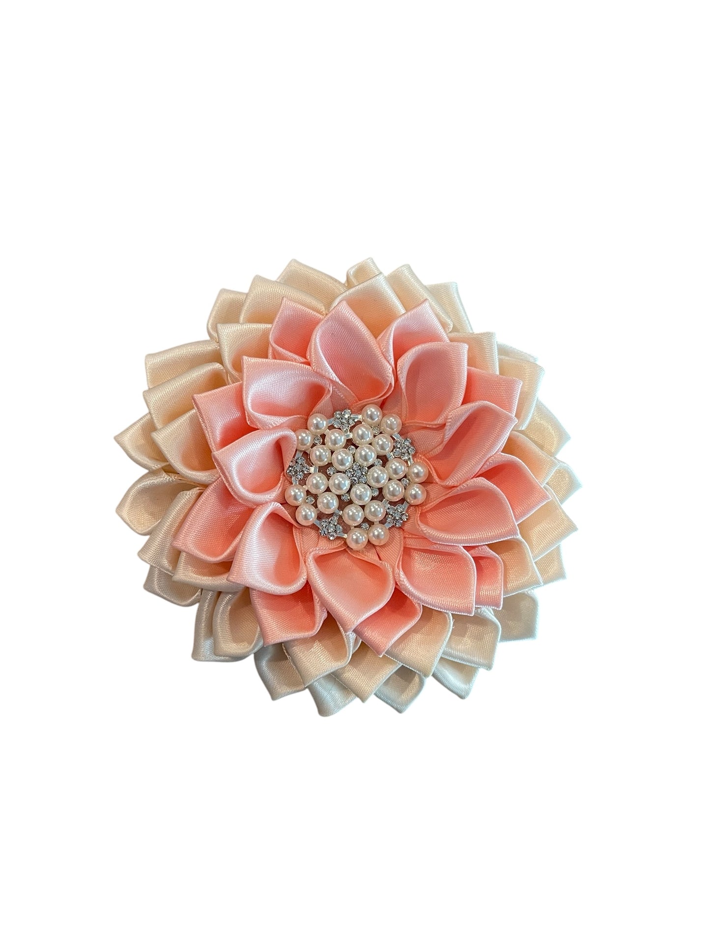 Brooch-Satin Peach & Cream