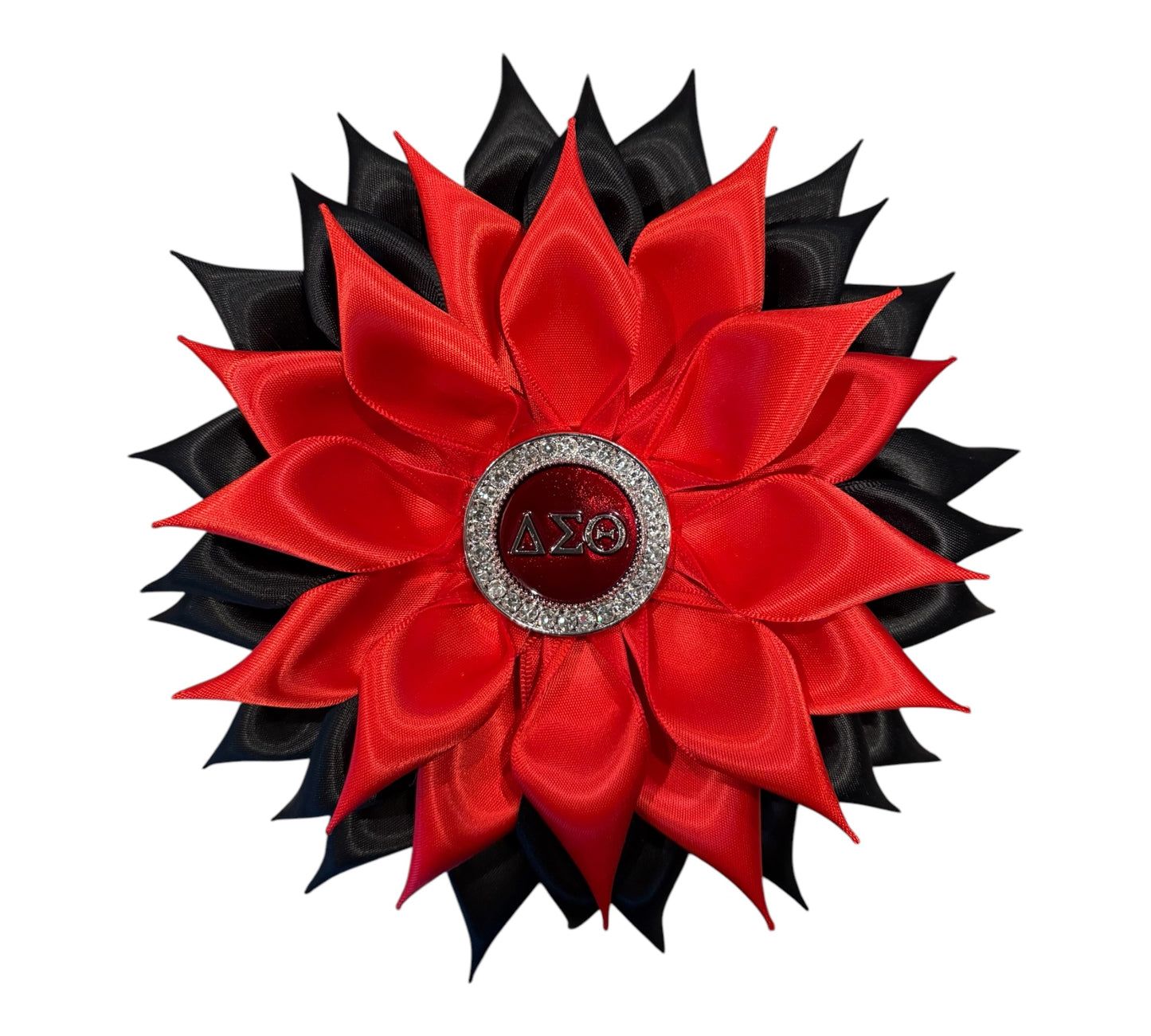 Brooch-Satin Red & Black
