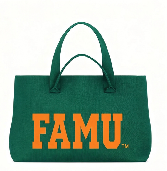 "PRE-ORDER" Bag-FAMU Knit Tote Green