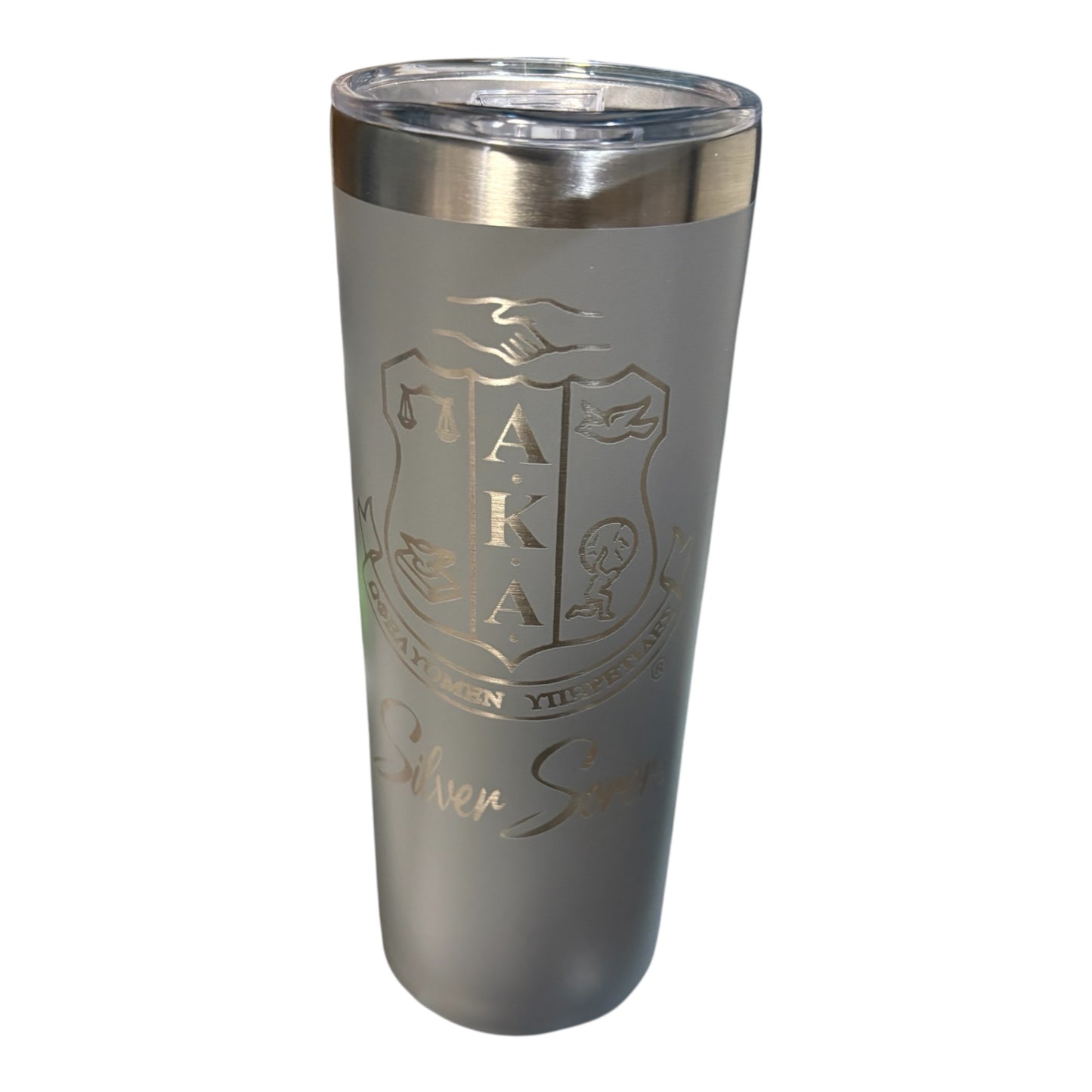 Tumbler-AKA Laser Engraved Silver Soror