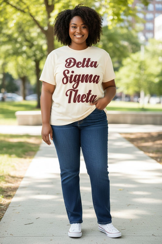 T-Shirt-DST Spelled Out Chenille