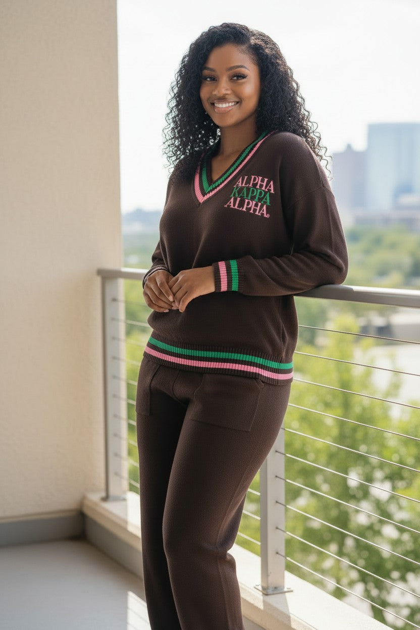 Knit Jogger Set-AKA Black