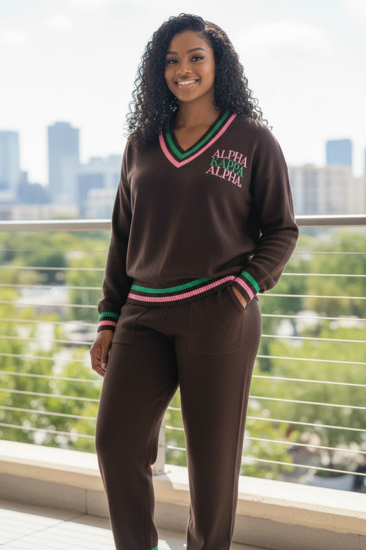 Knit Jogger Set-AKA Black