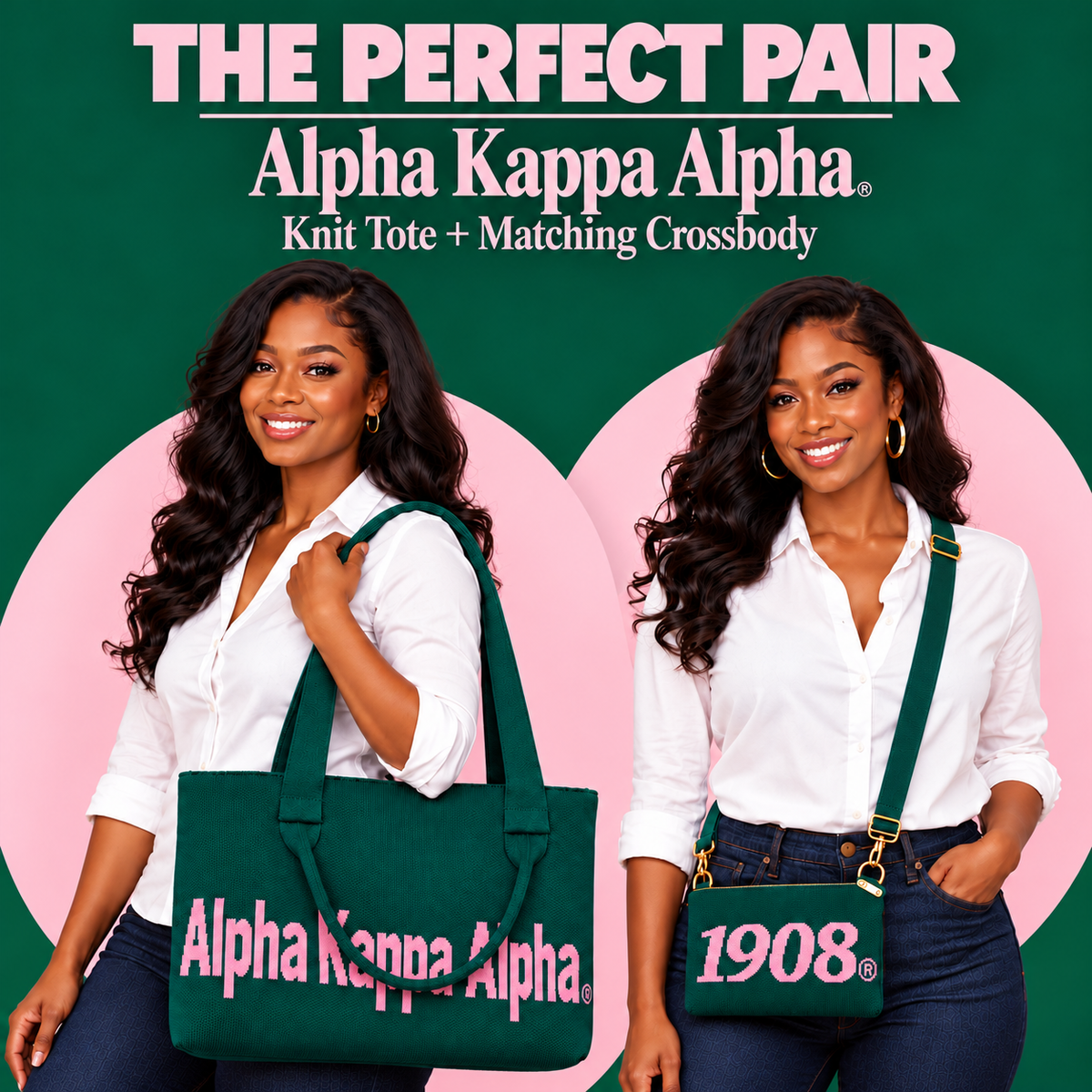 AKA Knit Bag Set Green