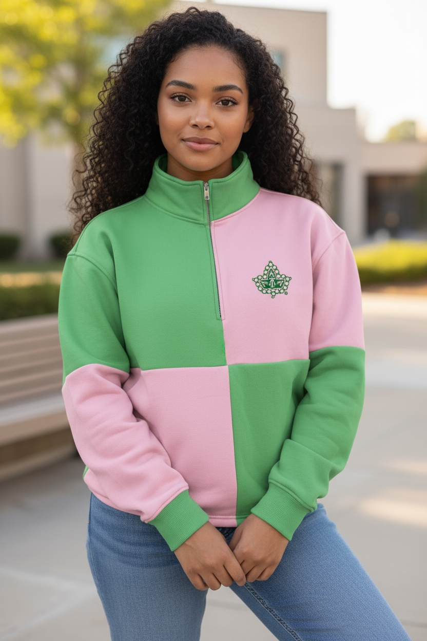 Sweatshirt-AKA 3qtr Zip Color Block