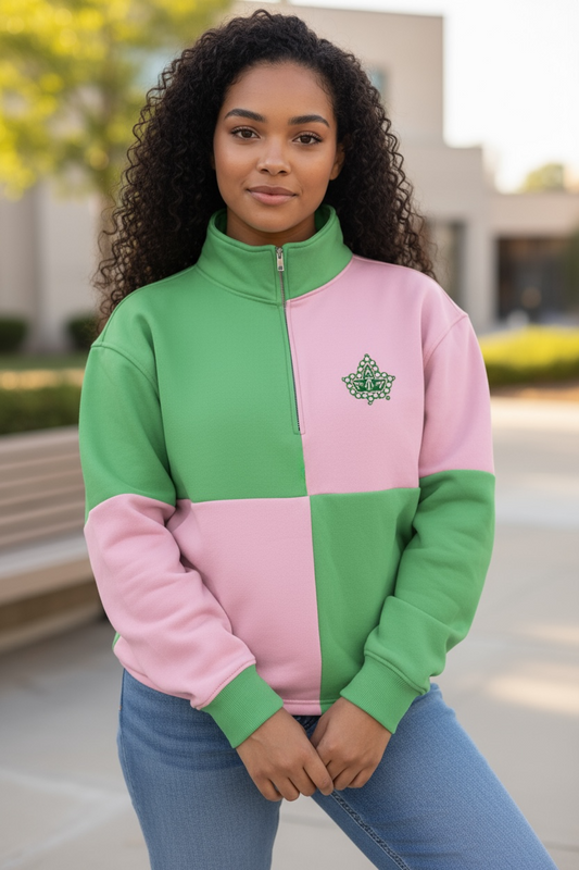 Sweatshirt-AKA 3qtr Zip Color Block