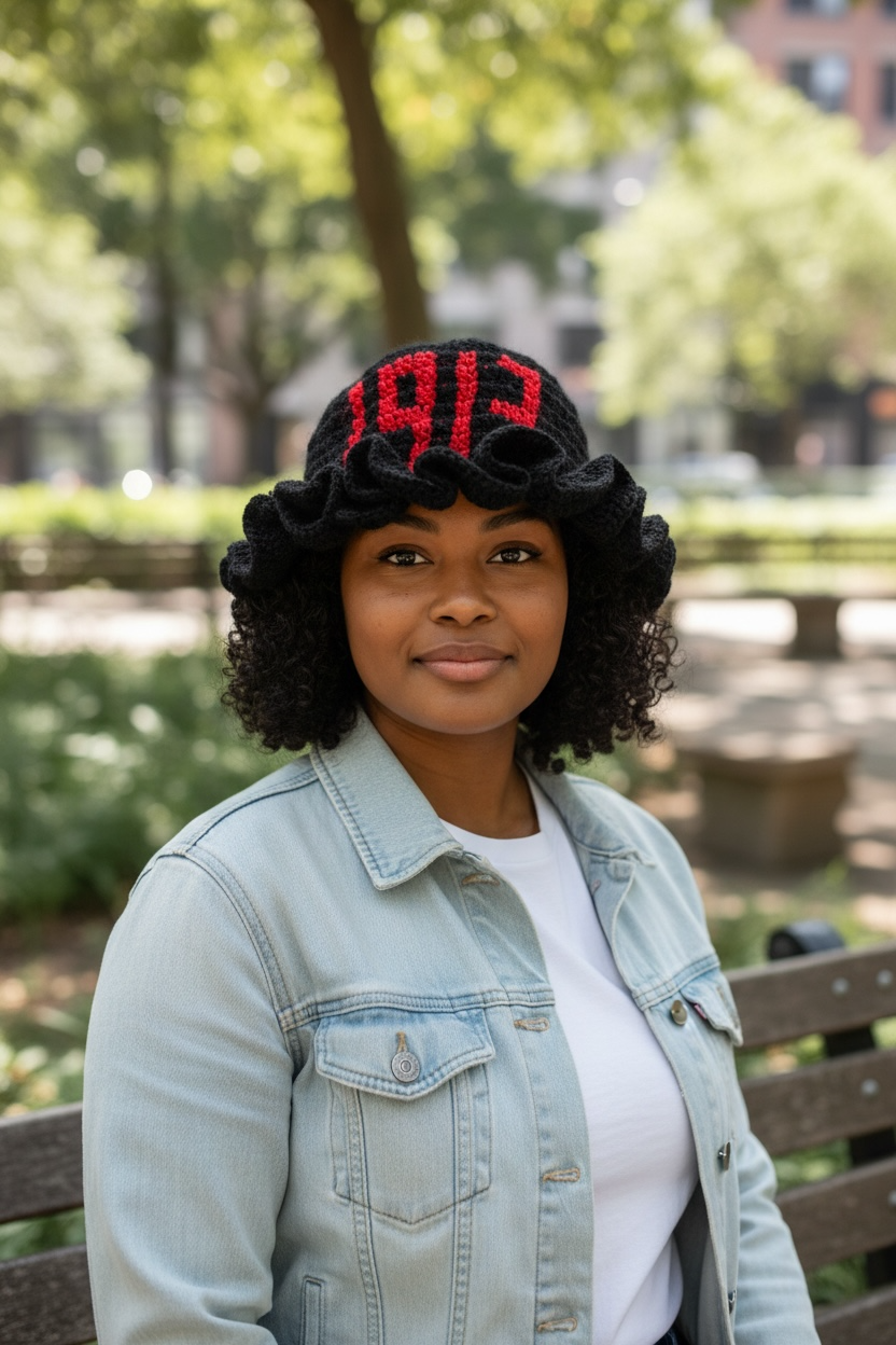 Hat-1913 Crochet Ruffle Bucket Hat