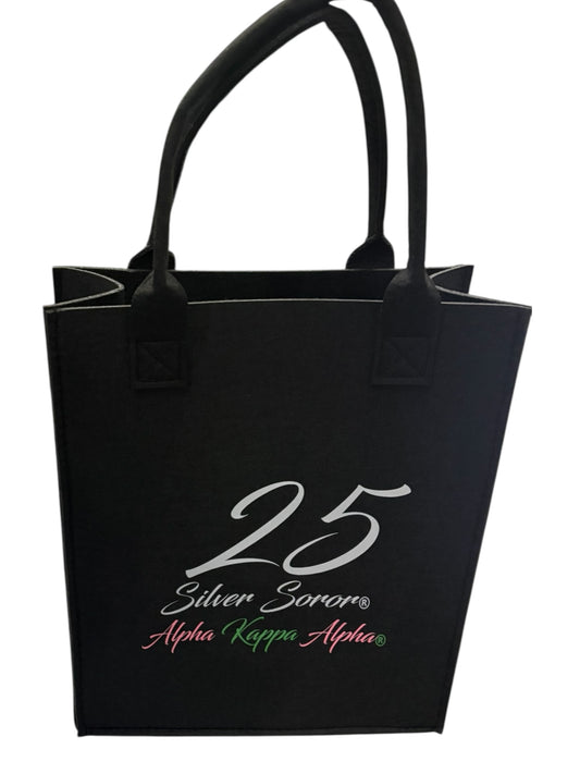 Bag- Silver Soror Felt Reusable Bag (Small)