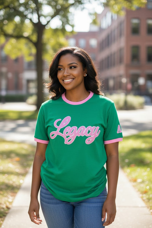 T-Shirt-AKA Legacy Ringer Green
