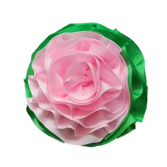 Brooch-Pink & Green Flower
