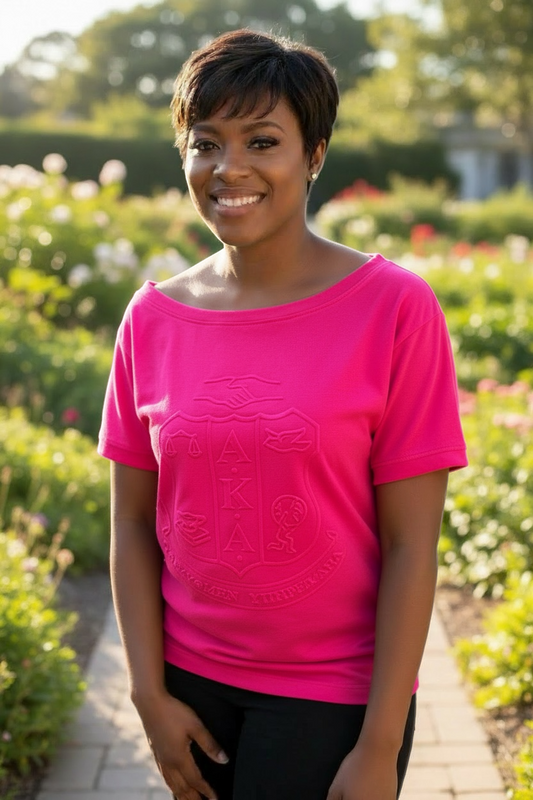 Tshirt-AKA Off Shoulder Embossed