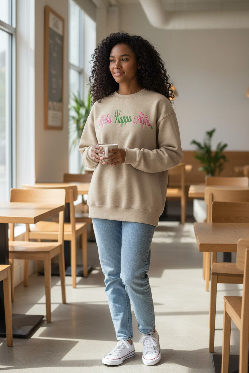 Sweatshirt-Pink & Green AKA spelled out